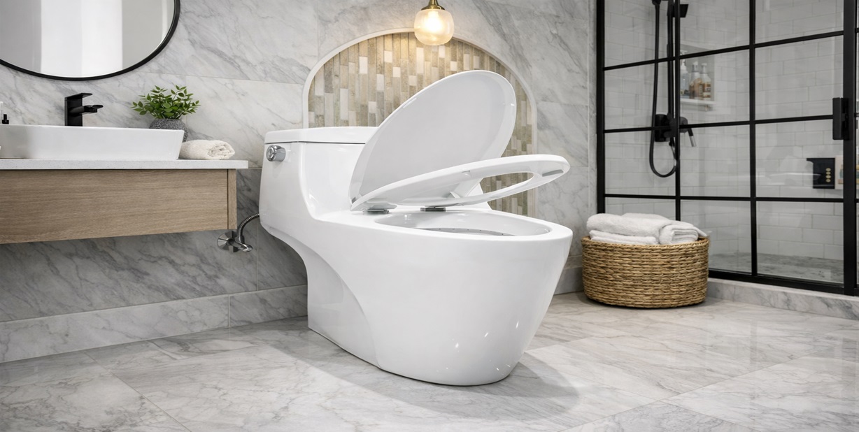 Fontana Viterbo White Finish Luxury Design Smart Toilet FS2379 intelligent WC